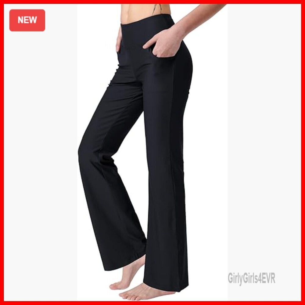 High Waist Bootcut Yoga Pants with Pockets Stretch Workout Leggings